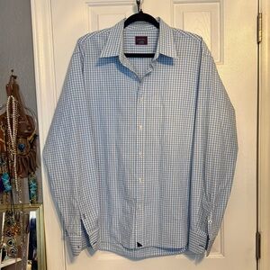 UNTUCKit  Long Sleeve Button Down Shirt Blue and White Check Mens Size XL